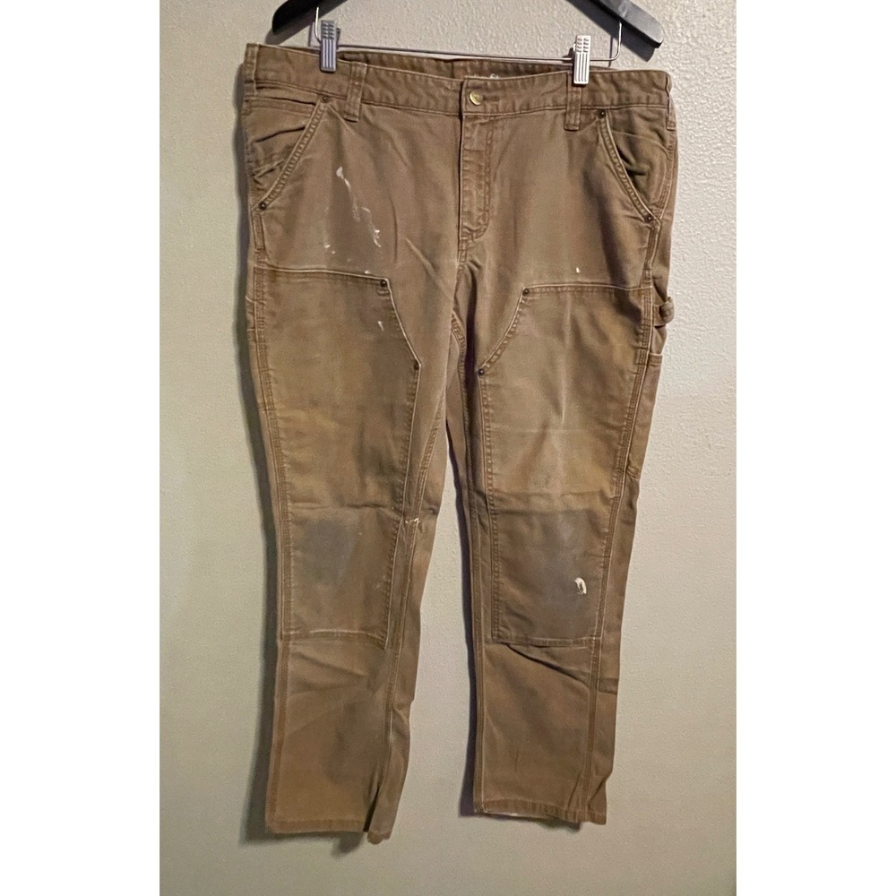 Carhartt Women's Slim Fit Carpenter Pants Workwear Utility Brown Size 16